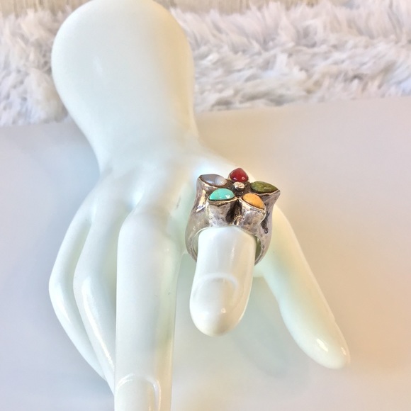 Vintage 925 BARSE multi stone statement ring - Picture 4 of 7